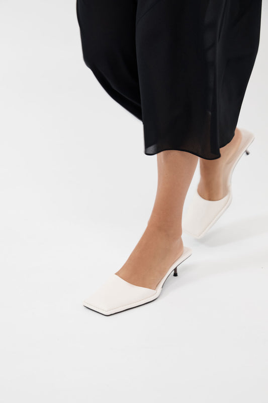 St. Agni Soft Square Toe Heel in Tofu