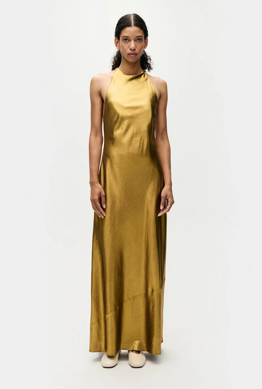 Silk Laundry - High Low Dress in Gold