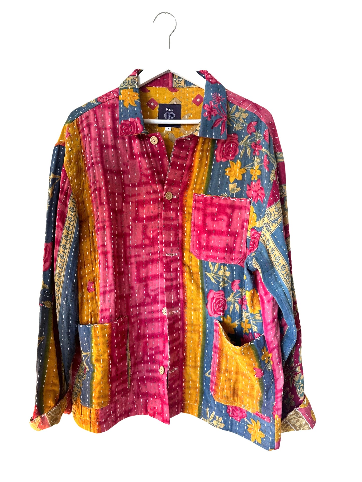 Res Ipsa - Kantha Quilt Workshirt in Rose