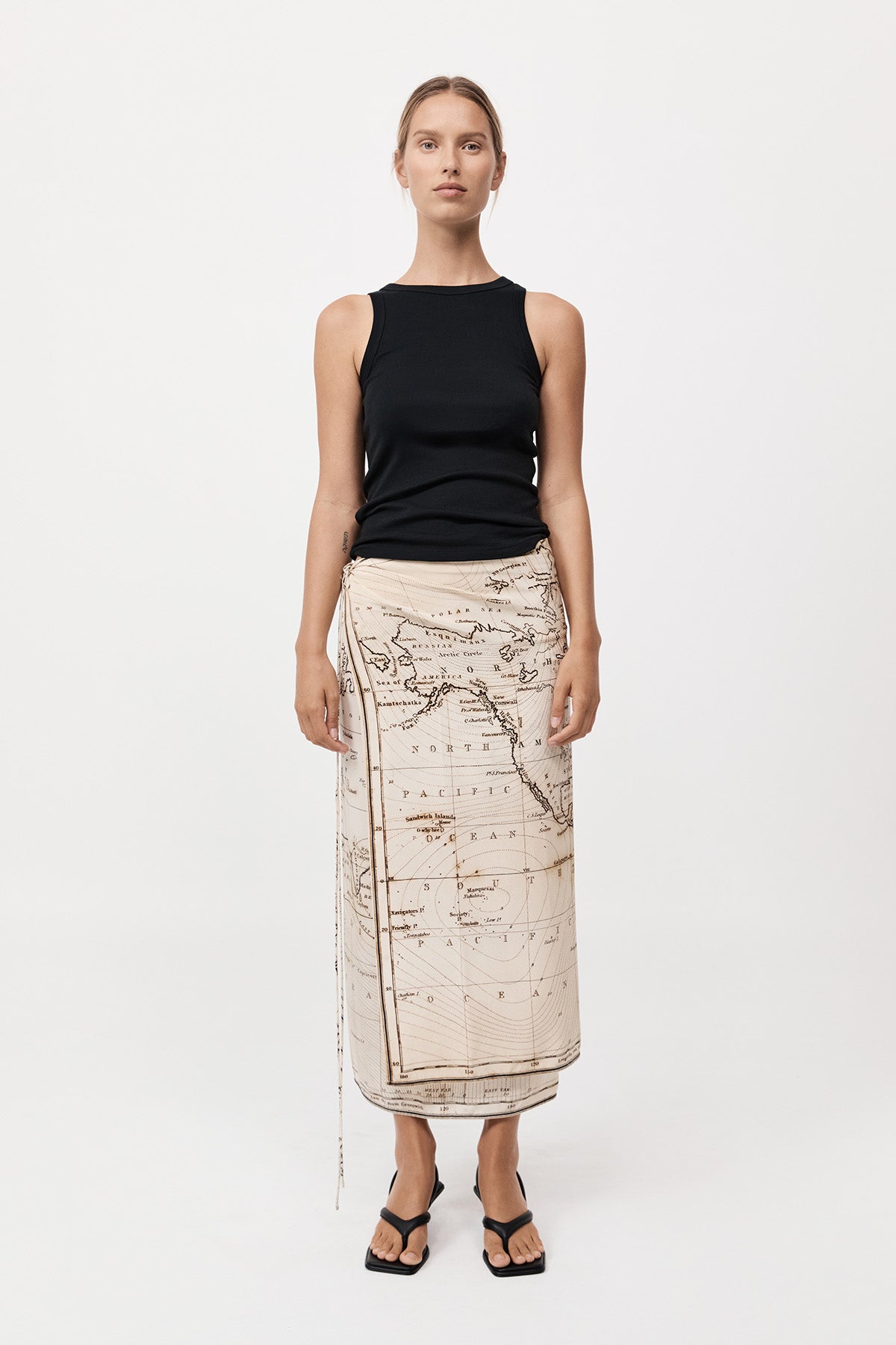 St. Agni Silk Wrap Tie Skirt in Atlas