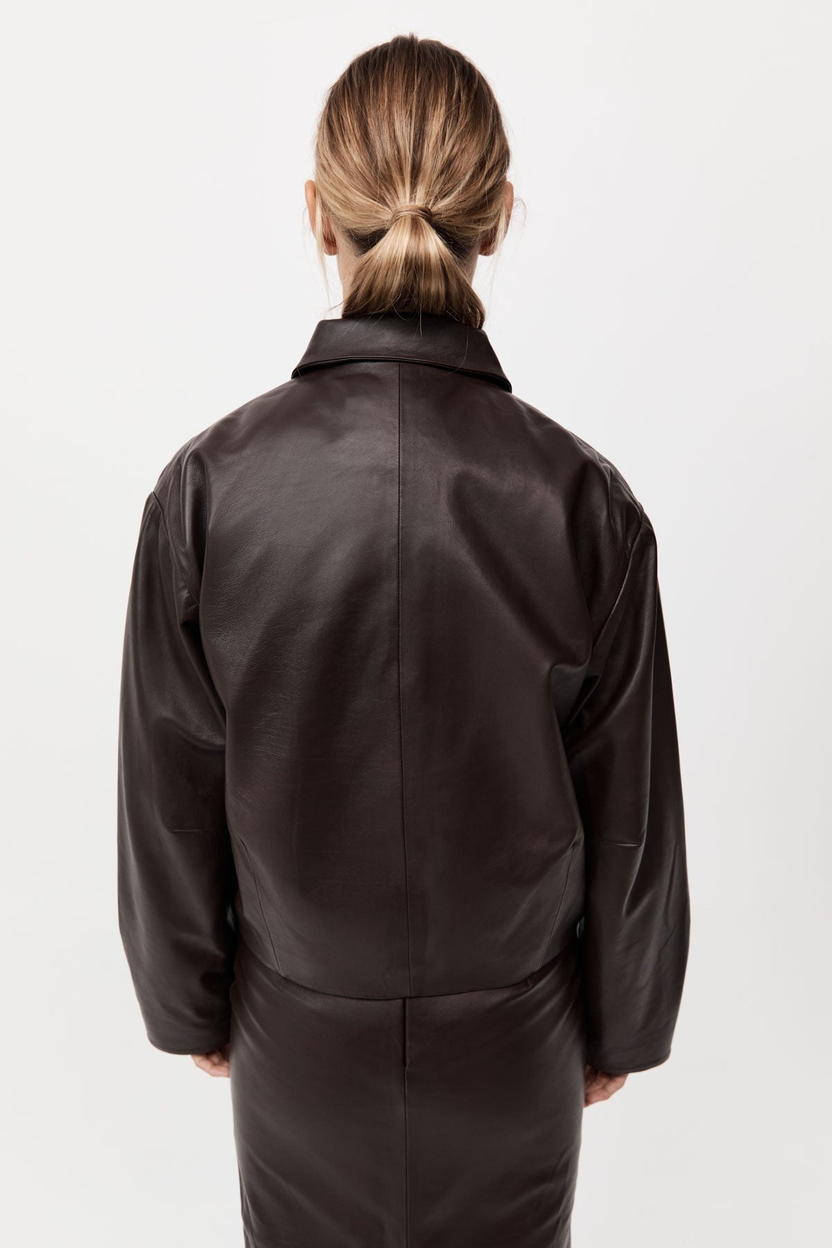 St Agni - Cocoon Leather Jacket in Chocolate