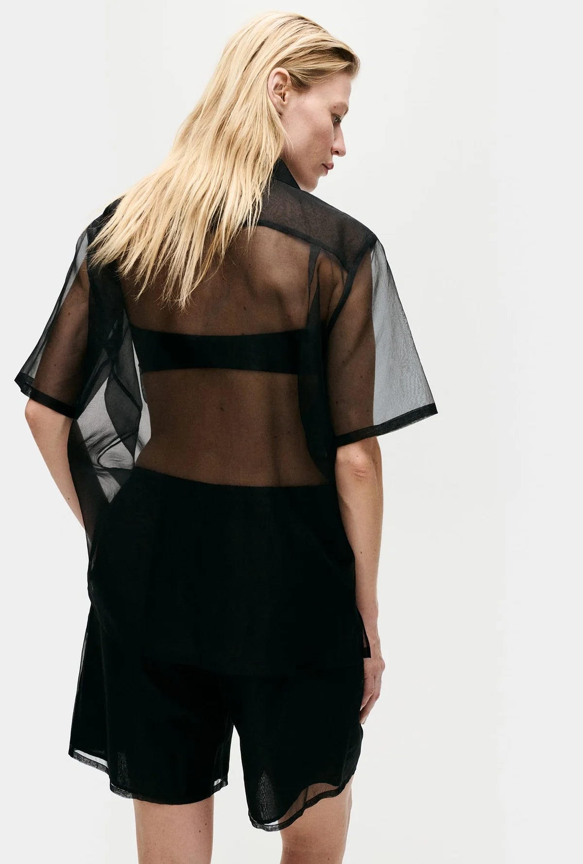 Silk Laundry - Organza Shirt in Black