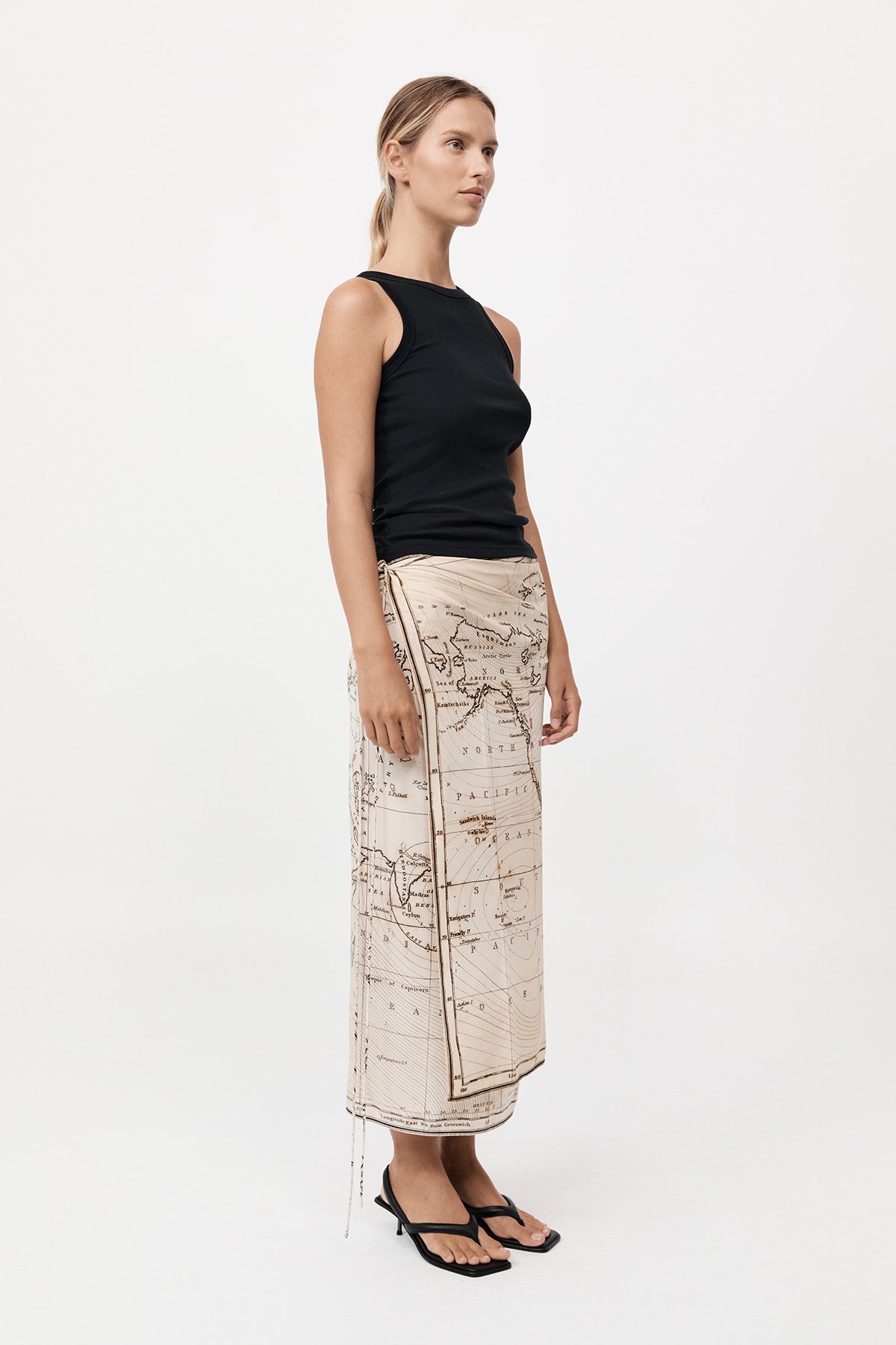 St. Agni Silk Wrap Tie Skirt in Atlas