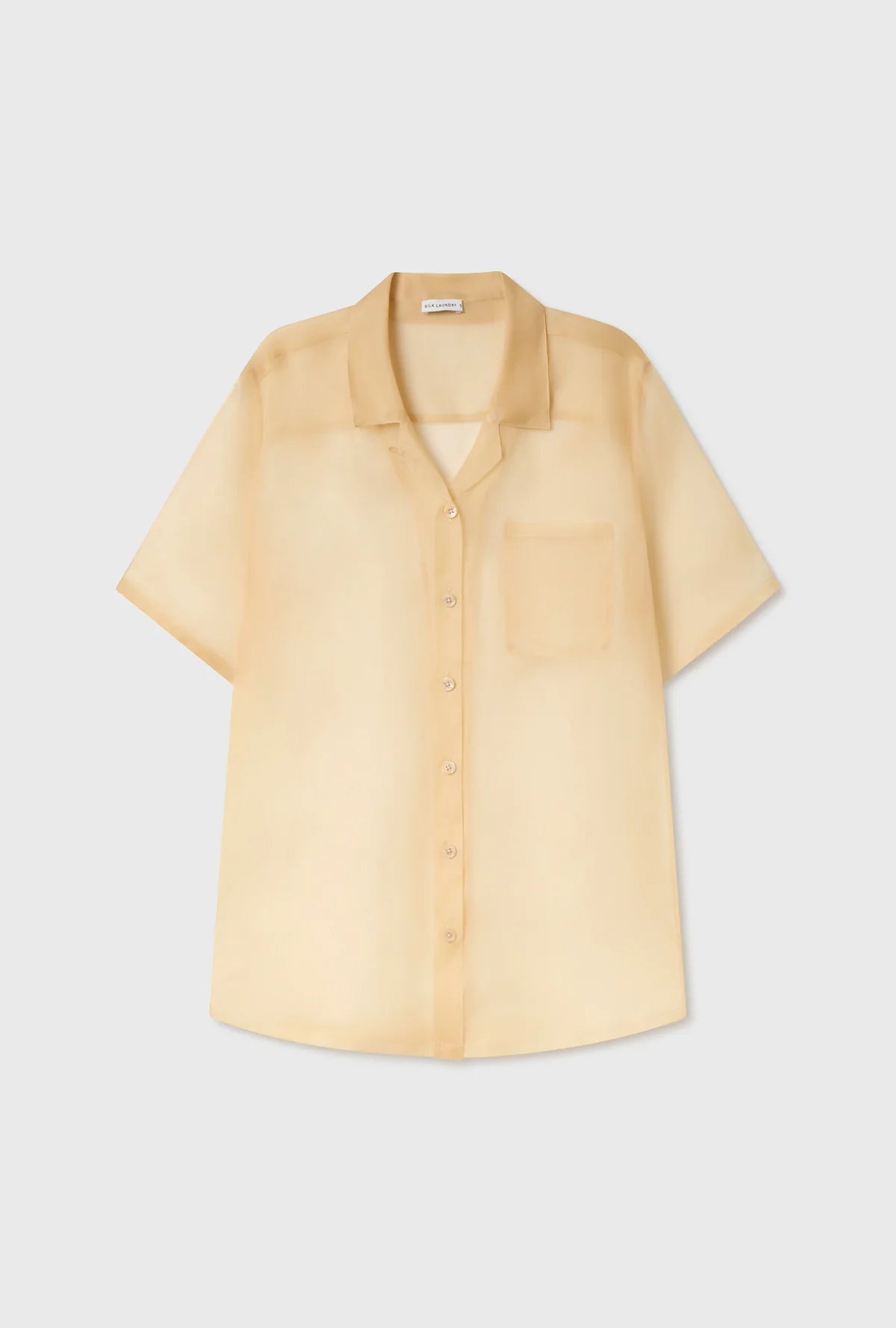 Silk Laundry - Organza Camp Shirt in Beige