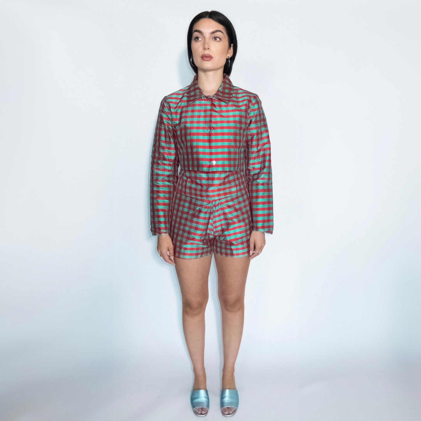 Coming of Age - Gingham Red Turquoise Bolero