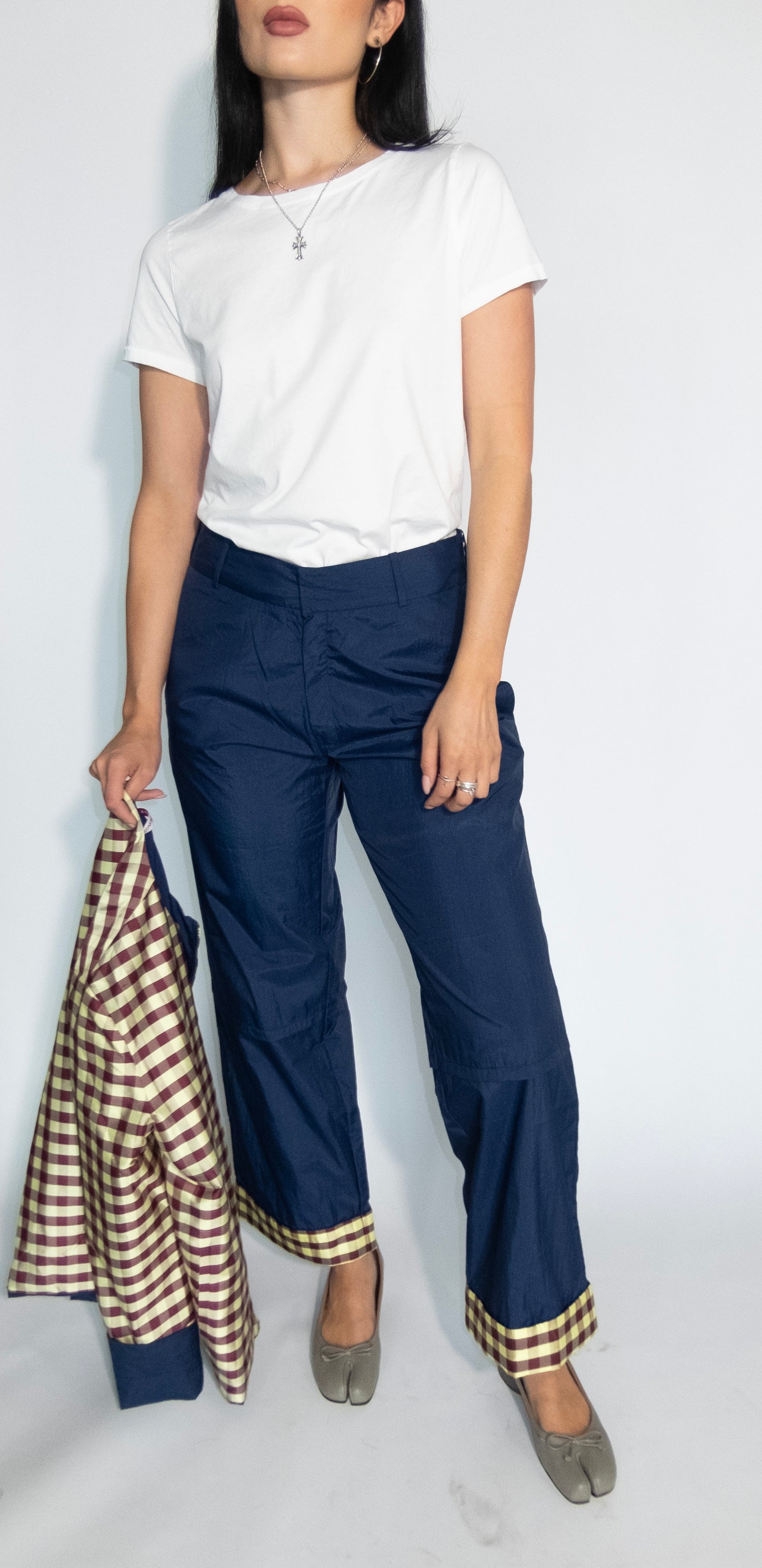 Coming of Age - Navy Nylon Cuff Pants