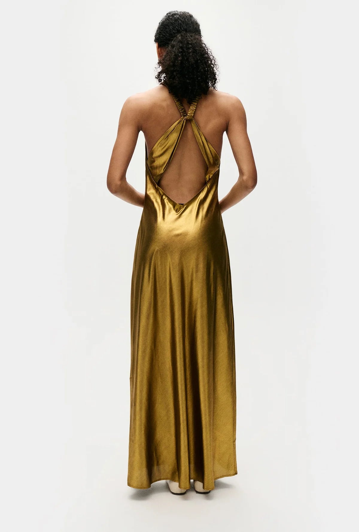 Silk Laundry - High Low Dress in Gold