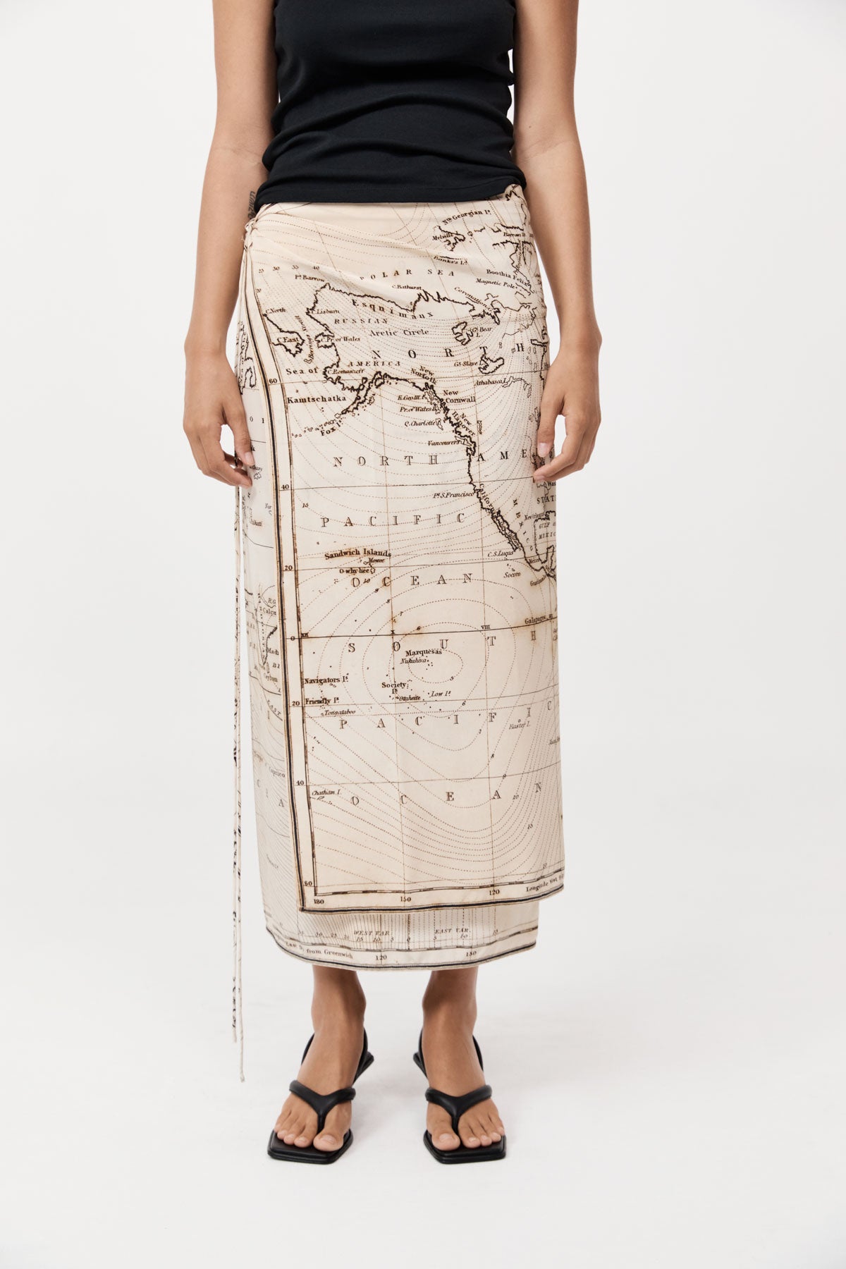 St. Agni Silk Wrap Tie Skirt in Atlas