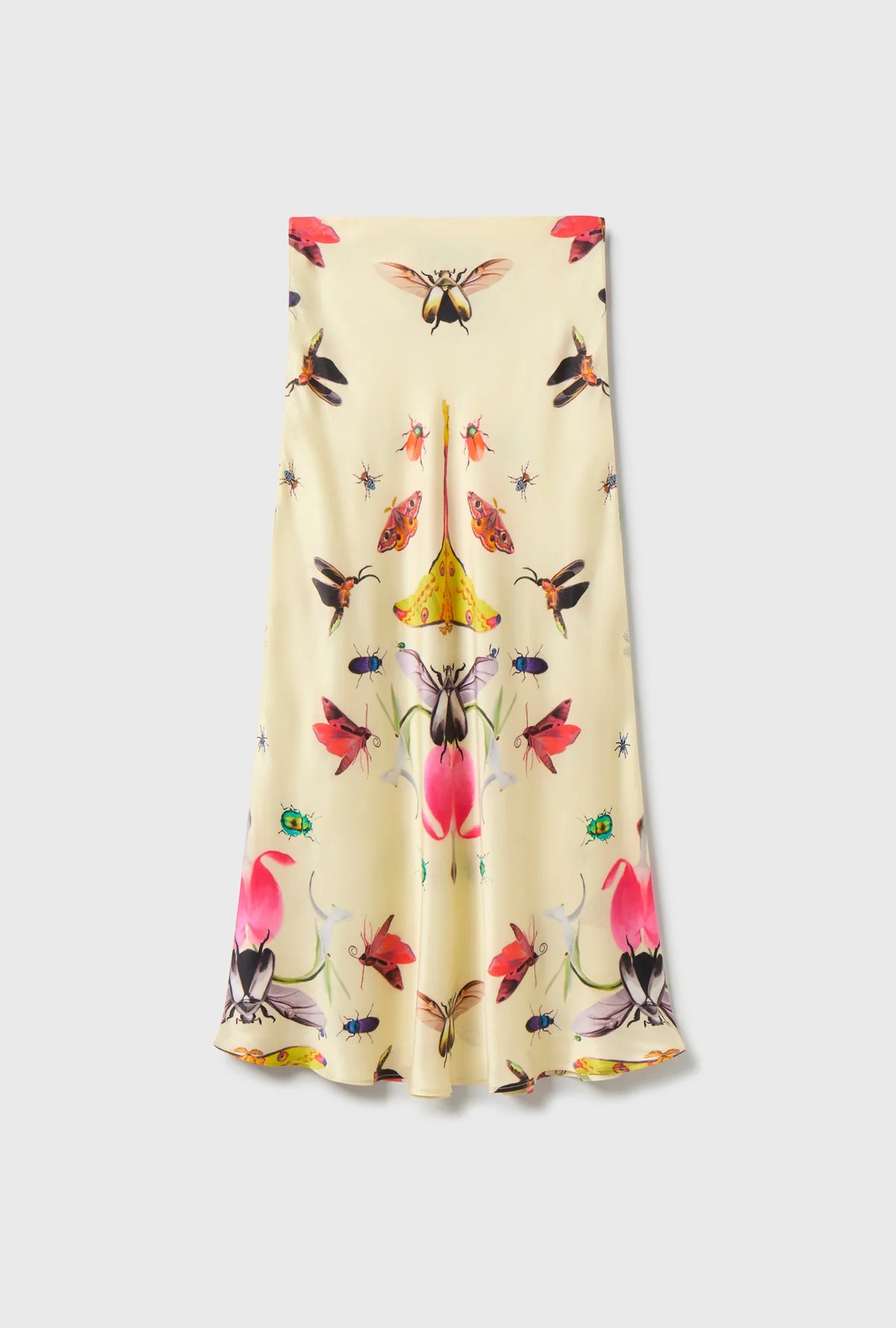 Silk Laundry - Long Bias Cut Skirt Insects