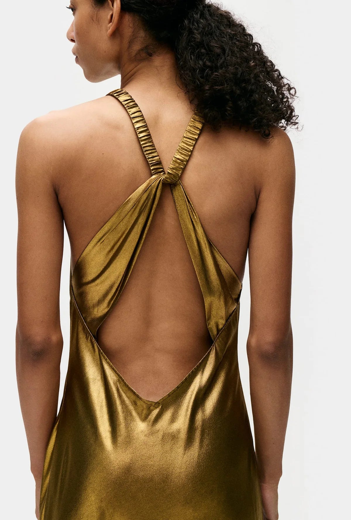 Silk Laundry - High Low Dress in Gold